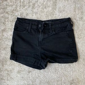 Black jean shorts, women’s size 24